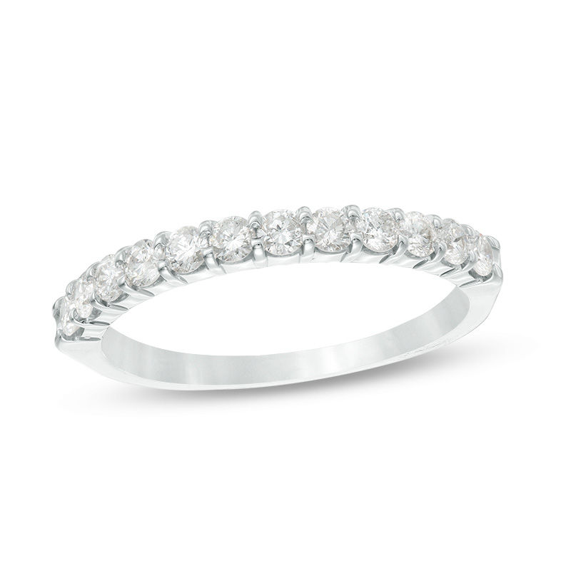 1/2 CT. T.W. Diamond Prong Band in 14K White Gold