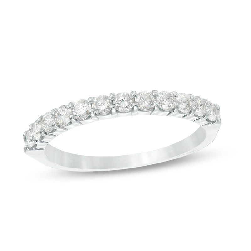 Main Image 7 of 1/2 CT. T.W. Diamond Prong Band in 14K White Gold