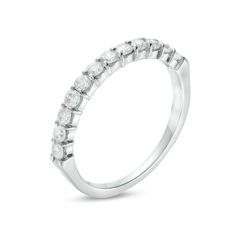 1/2 CT. T.W. Diamond Prong Band in 14K White Gold