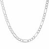 Thumbnail Image 0 of Men's 8.0mm Pavé Figaro Necklace in Sterling Silver - 22"