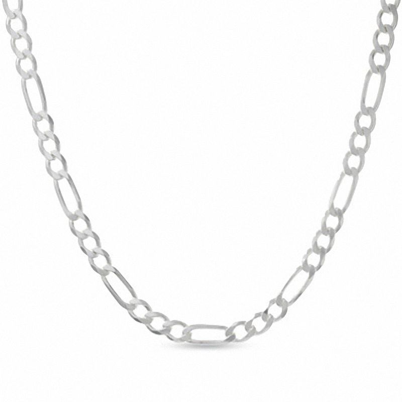 Men's 8.0mm Pavé Figaro Necklace in Sterling Silver - 22"