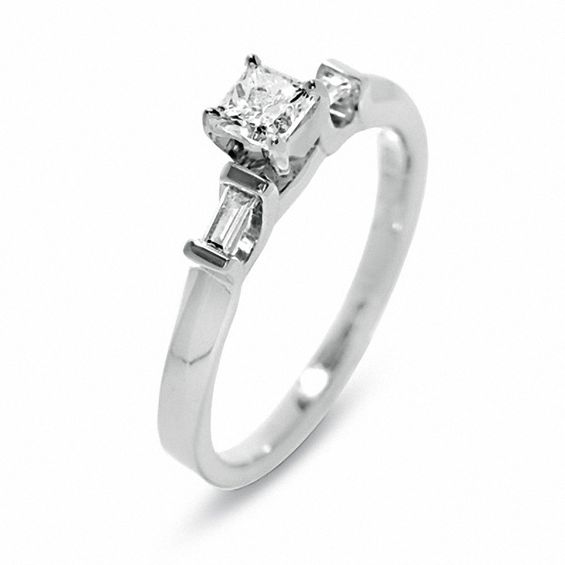 1/2 CT. T.w. Certified Princess-Cut Diamond Engagement Ring in 14K White Gold (J/I1)