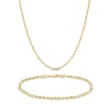 Men's Rope Chain Necklace and Bracelet Set in 10K Gold