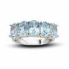 Thumbnail Image 0 of Sterling Silver Five Stone Oval Blue Topaz Fashion Ring