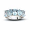 Thumbnail Image 1 of Sterling Silver Five Stone Oval Blue Topaz Fashion Ring