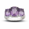 Thumbnail Image 0 of Cushion-Cut Amethyst Three Stone Ring in Sterling Silver
