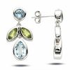 Thumbnail Image 1 of Blue Topaz and Peridot Drop Earrings in Sterling Silver