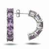 Thumbnail Image 0 of Sterling Silver Oval Amethyst Half Hoop Earrings