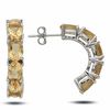 Thumbnail Image 1 of Sterling Silver Oval Citrine Half Hoop Earrings