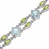Thumbnail Image 1 of Sterling Silver Blue Topaz and Peridot Bezel Bracelet