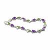 Thumbnail Image 1 of Sterling Silver Peridot and Amethyst Leaf Bracelet