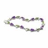 Thumbnail Image 0 of Sterling Silver Peridot and Amethyst Leaf Bracelet