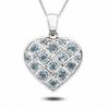 Thumbnail Image 0 of Sterling Silver Round Blue Topaz Basket Weave Heart Pendant