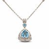 Thumbnail Image 1 of Sterling Silver Trillion Blue Topaz Filigree Pendant