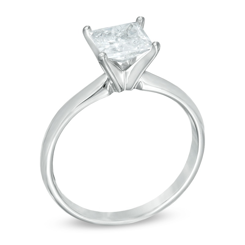 Main Image 2 of 1-1/2 CT. Certified Princess-Cut Diamond Solitaire Engagement Ring in 14K White Gold (J/I2)