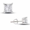 Thumbnail Image 1 of 2 CT. T.W. Certified Princess-Cut Diamond Solitaire Stud Earrings in 14K White Gold