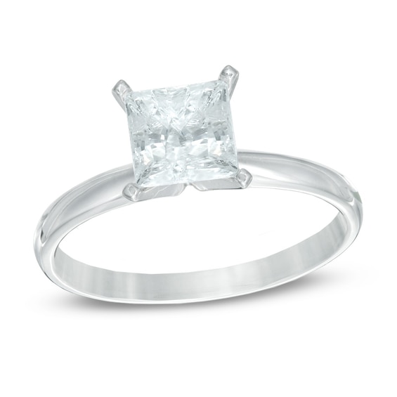 1-1/2 CT. Certified Princess-Cut Diamond Solitaire Engagement Ring in 14K White Gold (J/I2)