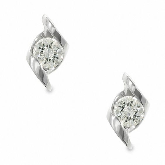 Sirenaâ¢ 1/3 CT. T.w. Diamond Solitaire Drop Earrings in 14K White Gold