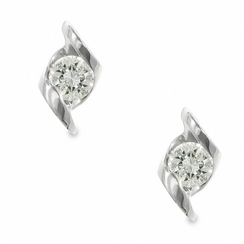 Main Image 1 of Sirena™ 1/3 CT. T.W. Diamond Solitaire Drop Earrings in 14K White Gold