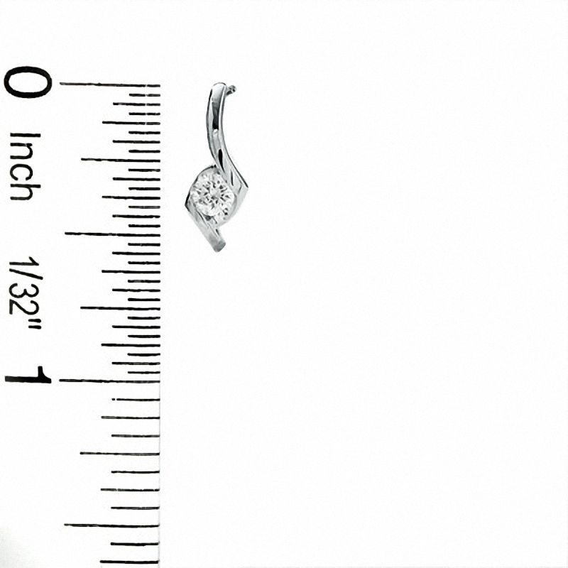 Main Image 2 of Sirena™ 1/3 CT. T.W. Diamond Solitaire Drop Earrings in 14K White Gold
