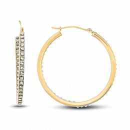 Diamond Fascination™ 14K Gold Inside-Out Large Hoop Earrings
