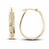 Thumbnail Image 0 of Diamond Fascination™ 14K Gold Medium Oval Hoop Earrings