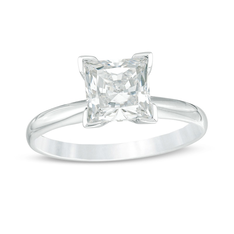 1-1/2 CT. Certified Princess-Cut Diamond Solitaire Engagement Ring in 14K White Gold (I/I1)