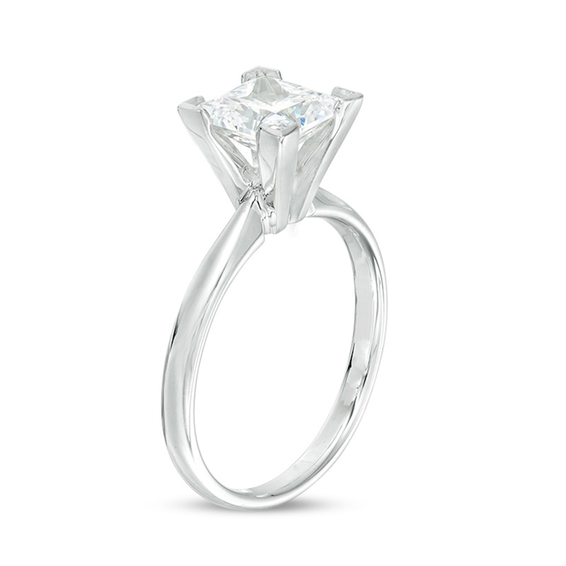 1-1/2 CT. Certified Princess-Cut Diamond Solitaire Engagement Ring in 14K White Gold (I/I1)