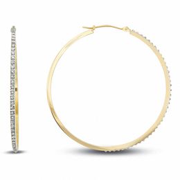 Diamond Fascination™ 14K Gold Large Round Hoop Earrings