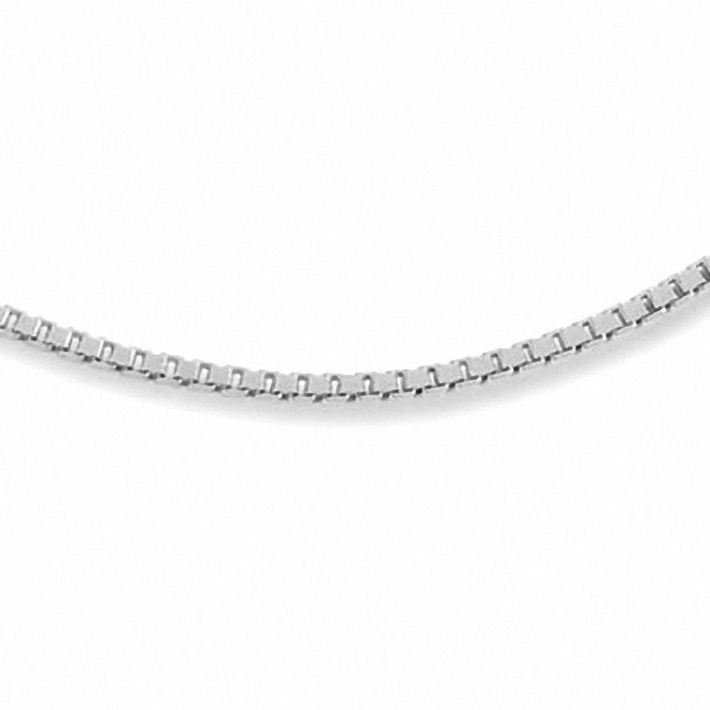 Main Image 1 of Ladies' 0.96mm Box Chain Necklace in 14K White Gold - 18"