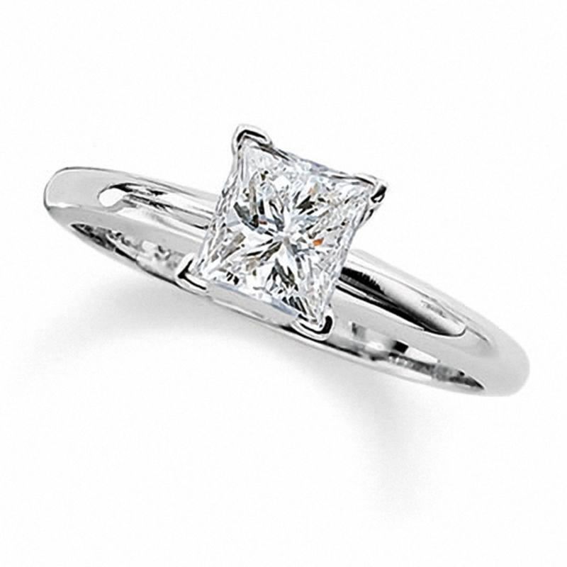 1-1/4 CT. Certified Colorless Princess-Cut Diamond Solitaire Engagement Ring in 18K White Gold