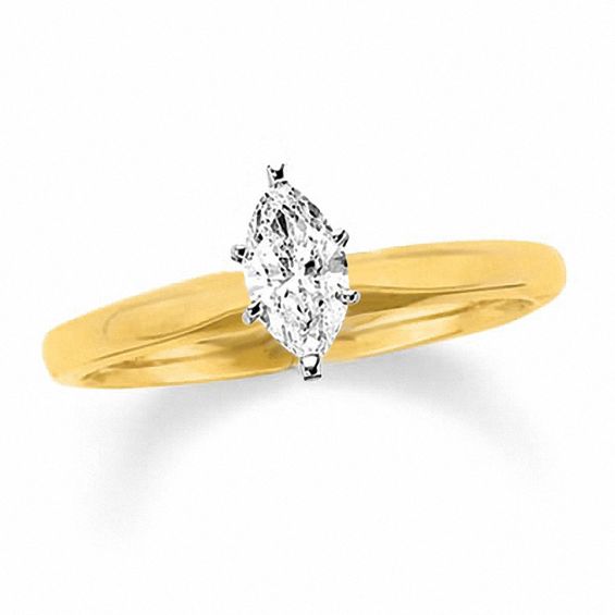 3/4 CT. Certified Marquise Diamond Solitaire Engagement Ring in 14K Gold