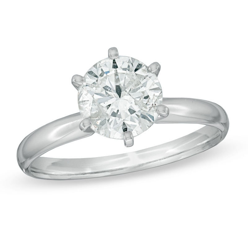 Zales 1 Ct. Diamond Solitaire Engagement Ring in 14K White Gold (J/I3)