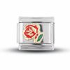 Thumbnail Image 1 of Enamel Rose Italian Charm in Stainless Steel with 18K Gold-Tone Accents