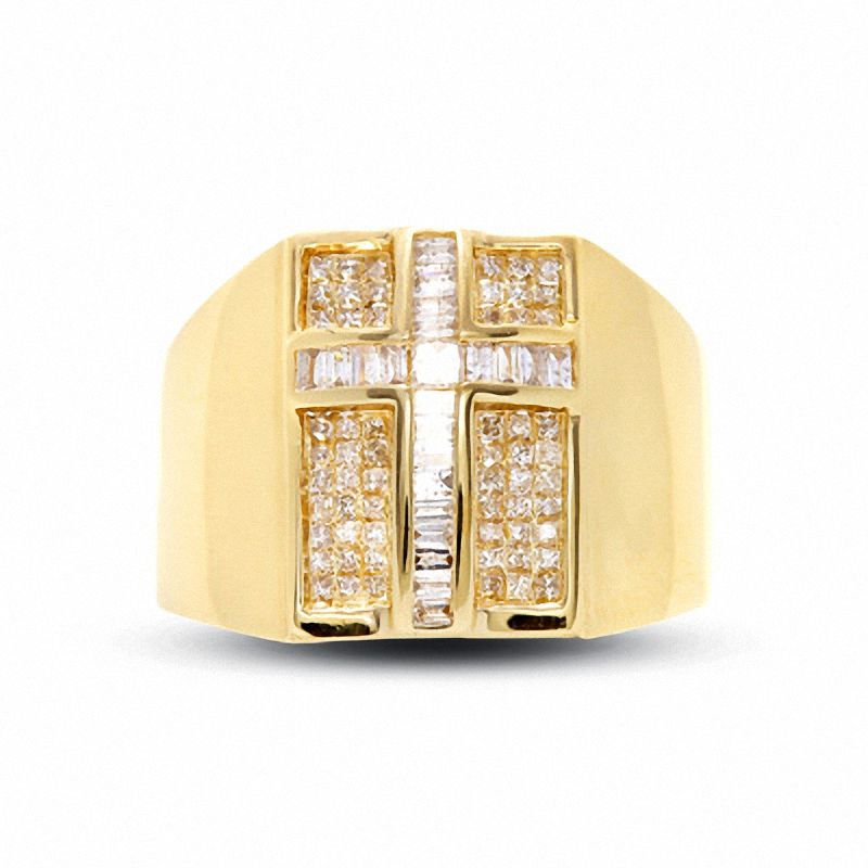 Main Image 1 of 1 CT. T.W. Diamond Cross Ring in 10K Gold