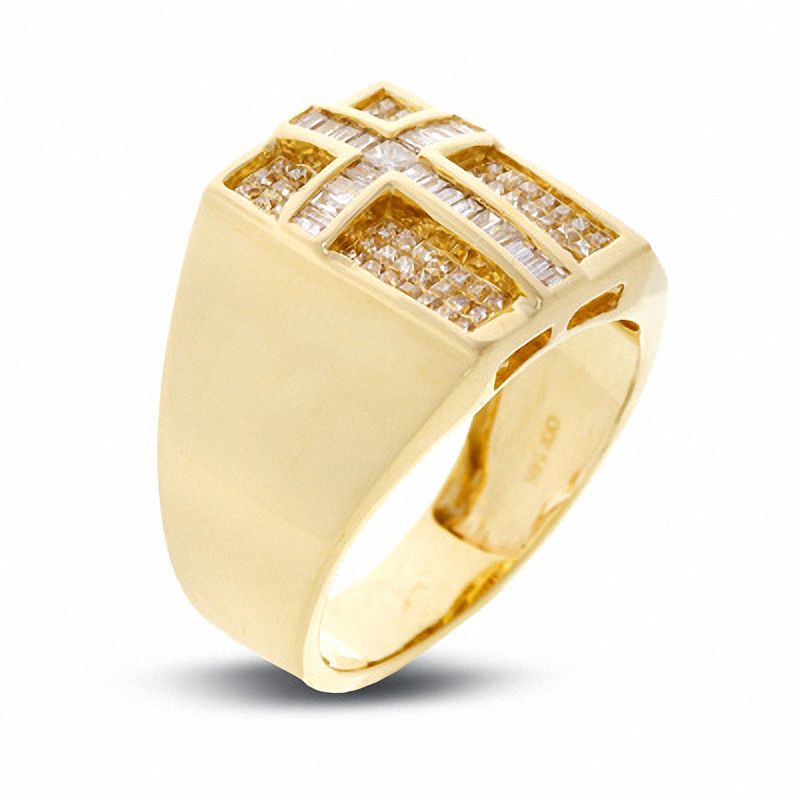 Main Image 2 of 1 CT. T.W. Diamond Cross Ring in 10K Gold