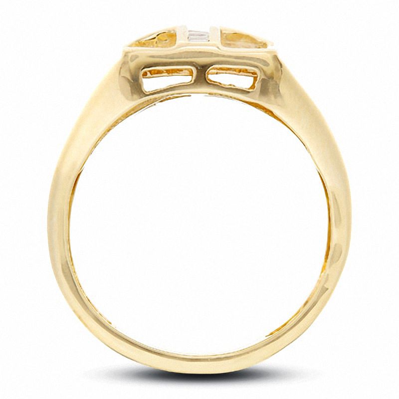 Main Image 3 of 1 CT. T.W. Diamond Cross Ring in 10K Gold