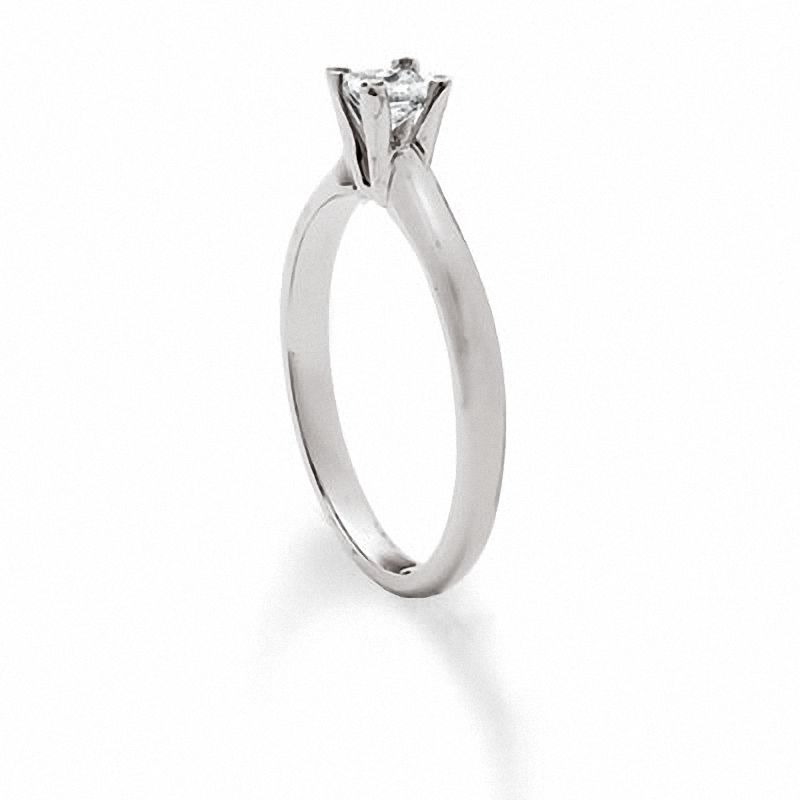 1/2 CT. Princess Cut Diamond Solitaire Engagement Ring in 18K White Gold - Signature Collection