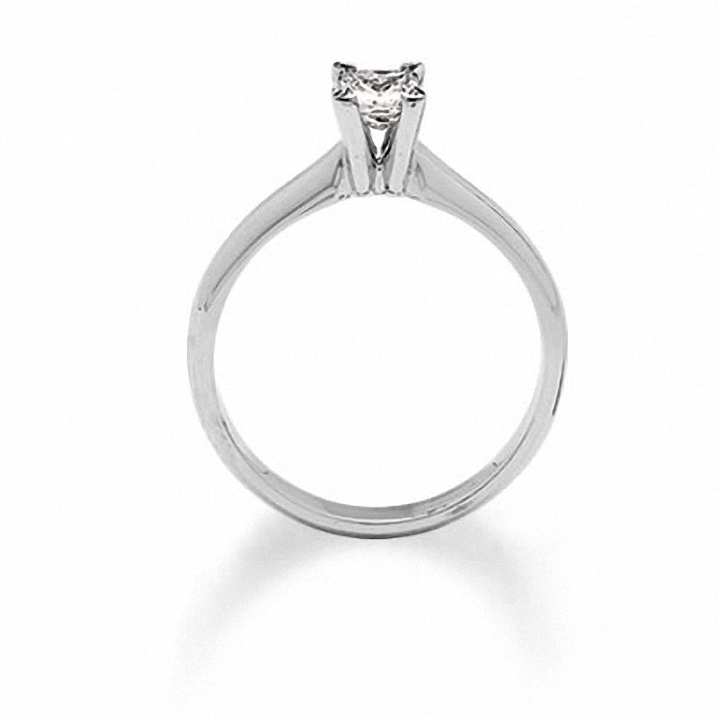 1/2 CT. Princess Cut Diamond Solitaire Engagement Ring in 18K White Gold - Signature Collection