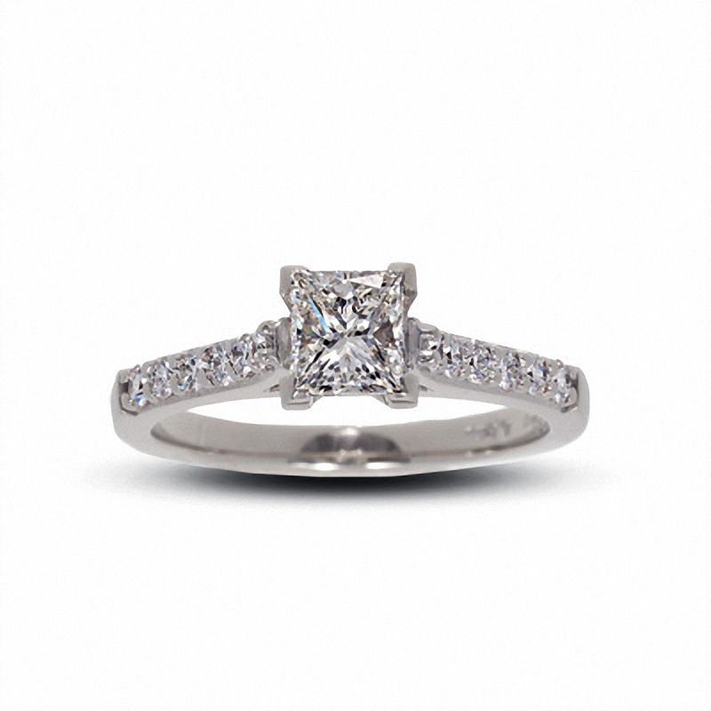 Main Image 1 of 1 CT. T.W. Certified Colourless Princess-Cut Diamond Solitaire Engagement Ring in 18K White Gold