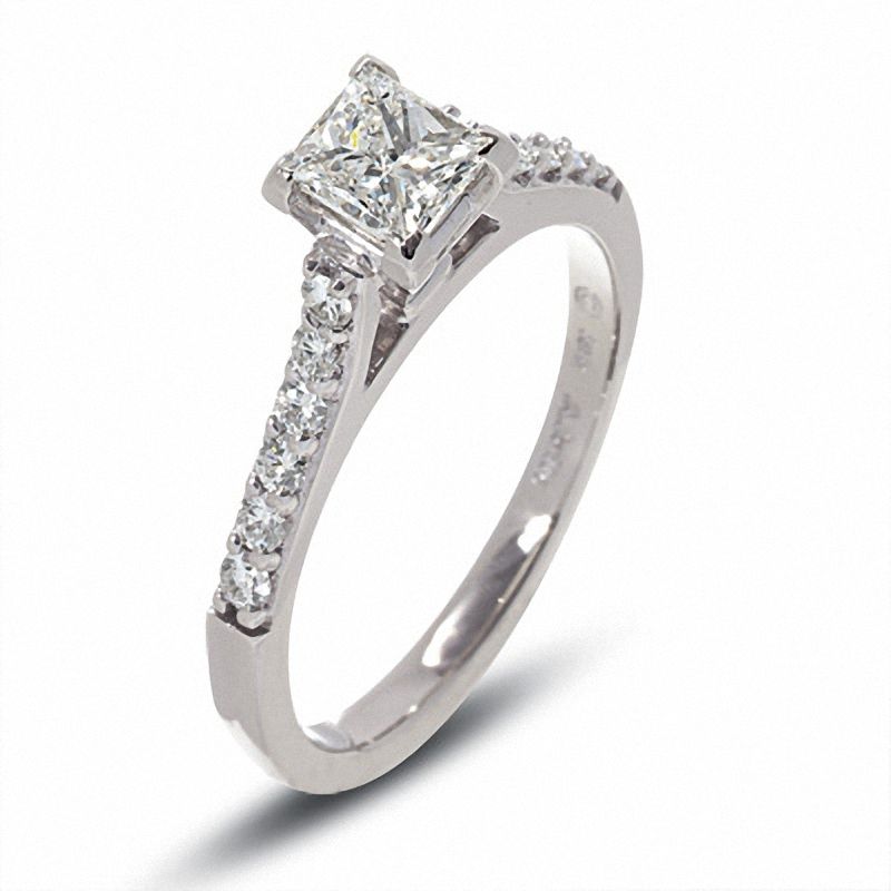 Main Image 2 of 1 CT. T.W. Certified Colourless Princess-Cut Diamond Solitaire Engagement Ring in 18K White Gold