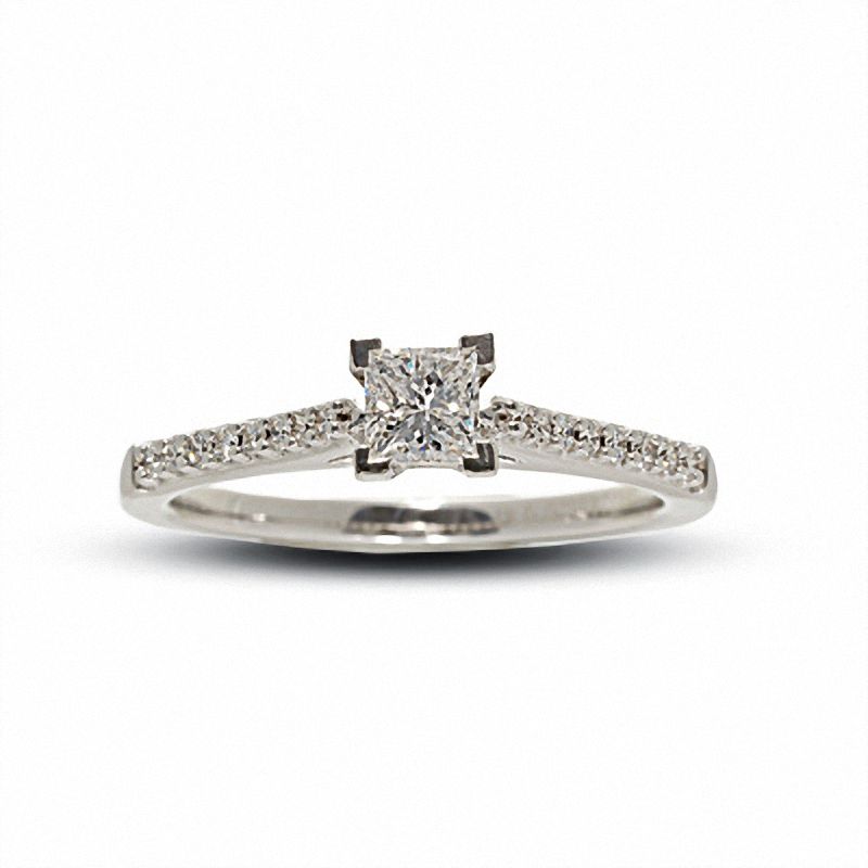 1/2 CT. T.W. Certified Colorless Princess-Cut Diamond Solitaire Engagement Ring in 18K White Gold