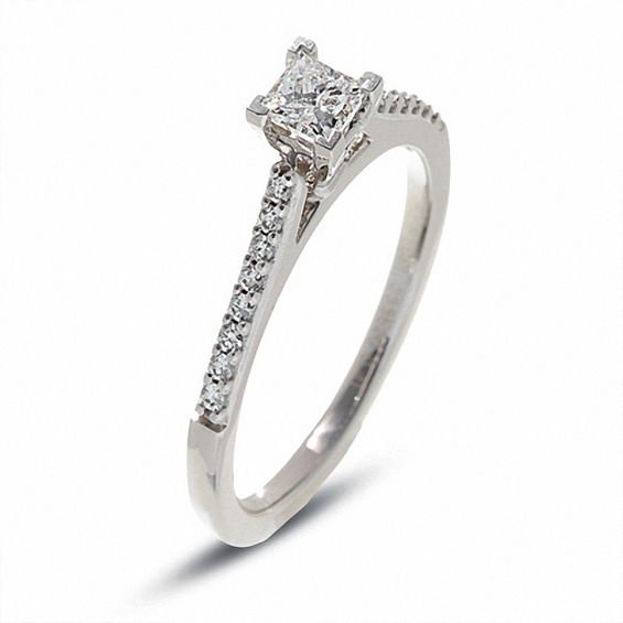 1/2 CT. T.w. Certified Colorless Princess-Cut Diamond Solitaire Engagement Ring in 18K White Gold