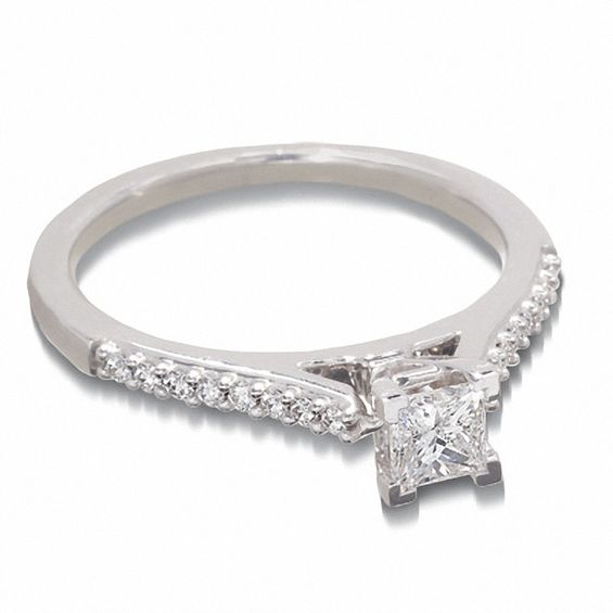 1/2 CT. T.w. Certified Colorless Princess-Cut Diamond Solitaire Engagement Ring in 18K White Gold