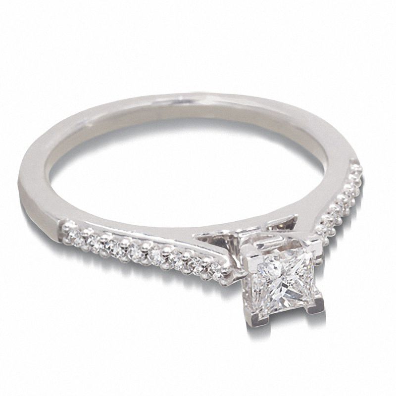 1/2 CT. T.W. Certified Colorless Princess-Cut Diamond Solitaire Engagement Ring in 18K White Gold