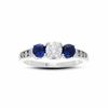 Thumbnail Image 1 of Diamond and Sapphire Past Present Future® Ring in 14K White Gold
