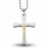 Thumbnail Image 1 of Men's Stainless Steel and 10K Gold Crucifix Pendant