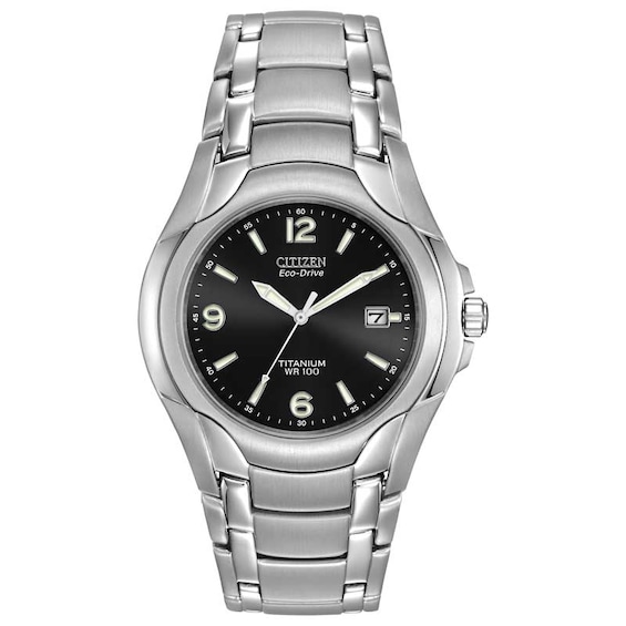 Men's Citizen Eco-Drive® Titanium Watch with Black Dial (Model: Bm6060-57F)