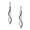 Thumbnail Image 0 of 1/2 CT. T.W. Enhanced Black and White Diamond Twine Earrings in 10K White Gold