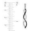 Thumbnail Image 2 of 1/2 CT. T.W. Enhanced Black and White Diamond Twine Earrings in 10K White Gold